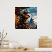 ヒーローゴールデン叙事詩サムライウォリアデジタルアート ポスター (キッチン)