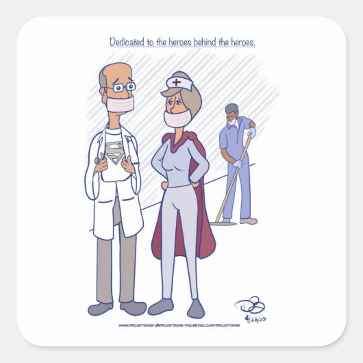 ヒーローステッカー スクエアシール (正面)