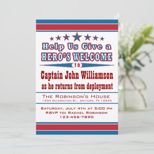 ヒーローズウェルカム軍隊ウェルカムホーム招待状 招待状 (スタンド正面)