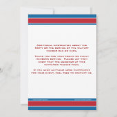 ヒーローズウェルカム軍隊ウェルカムホーム招待状 招待状 (裏面)