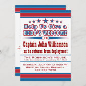 ヒーローズウェルカム軍隊ウェルカムホーム招待状 招待状 (正面/裏面)