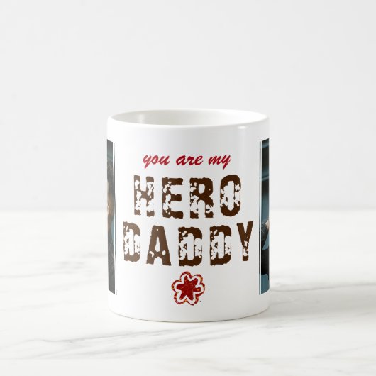 ヒーローダディ父の日2フォトコラージュ コーヒーマグカップ (中央)