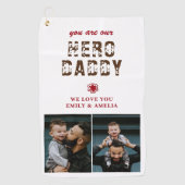 ヒーローダディ父の日2フォトコラージュ ゴルフタオル (正面)