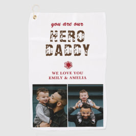 ヒーローダディ父の日2フォトコラージュ ゴルフタオル