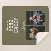 ヒーローダディ父の日2フォトコラージュ シェルパブランケット (正面(横))