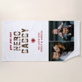 ヒーローダディ父の日2フォトコラージュ ビーチタオル (正面)