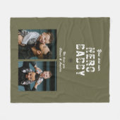 ヒーローダディ父の日2フォトコラージュ フリースブランケット (正面(横))