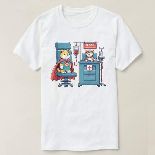 ヒーローパップス献血 – Lifesaver Canine Tee Tシャツ (デザイン正面)