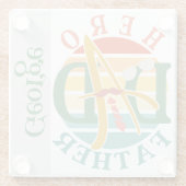 ヒーローパパフェイスサンセットタイムスヒー&サングラス ガラスコースター (裏面)