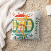 ヒーローパパフェイスサンセットタイムスヒー&サングラス クッション (ブランケット)