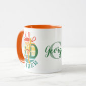 ヒーローパパフェイスサンセットタイムスヒー&サングラス マグカップ (正面左)