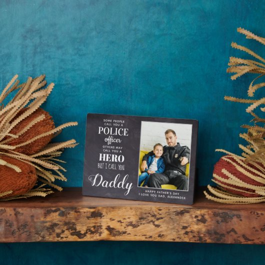 ヒーローパパ父の日フォトポリス警官 フォトプラーク (側面)