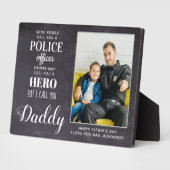 ヒーローパパ父の日フォトポリス警官 フォトプラーク (側面)