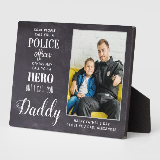 ヒーローパパ父の日フォトポリス警官 フォトプラーク (側面)