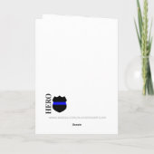 ヒーローパーソナライズされたシン・ブルー・ラインの警察官 サンキューカード (裏面)