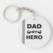 ヒーローパーソナライズされたパパキーチェーン – キッズからのギフト キーホルダー (正面)