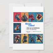 ヒーローパーティー誕生日招待状カード 招待状 (正面)