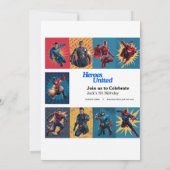 ヒーローパーティー誕生日招待状カード 招待状 (裏面)