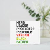 ヒーローリーダー保護者提供者強い黒い父 ポストカード (スタンド正面)