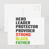 ヒーローリーダー保護者提供者強い黒い父 ポストカード (正面/裏面)