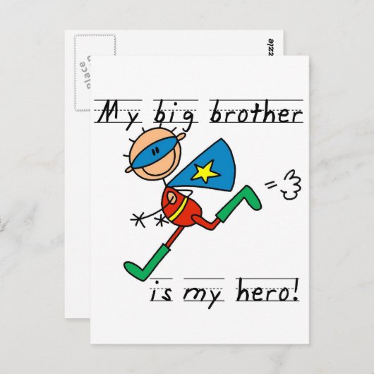 ヒーロー兄Tシャツとギフト ポストカード (正面/裏面)