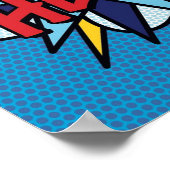 ヒーロー漫画ブックアポップ・アートのートモダンおもしろいレトロ ポスター (角)