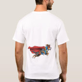 ヒーロー衣装の可愛い犬Tシャツ Tシャツ (裏面)