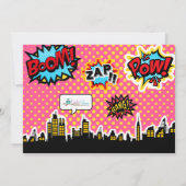 ヒーロー誕生日パーティー招待状 招待状 (裏面)