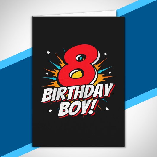 ヒーロー誕生日ボーイ - 8歳 - 8歳の誕生日 カード