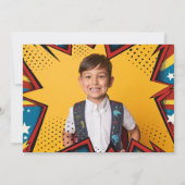 ヒーロー集結 ポップアート誕生日ボーイズ 招待状 (裏面)