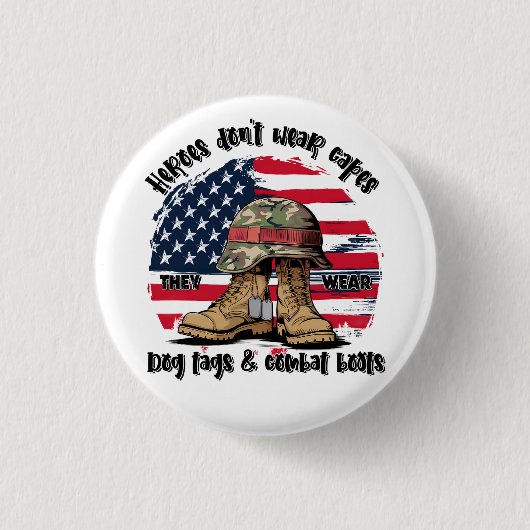 ヒーロー – 彼らは衣服犬のタグと戦闘ブーツ 缶バッジ (正面)