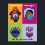 ヒーロー·衣服·マスクがヒーロー ポストカード<br><div class="desc">保護お前ら！</div>