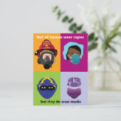 ヒーロー·衣服·マスクがヒーロー ポストカード (スタンド正面)