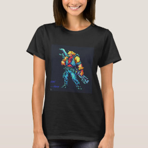 ヒーロー(90年代のレトロビデオゲームピクセルスタイルアート) Tシャツ