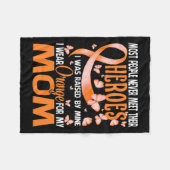 ヒーローI衣服オレンジ私の母のための多発性硬化症 フリースブランケット (正面(横))