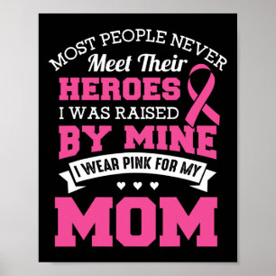 ヒーローI衣服ピンクfor My Mom - Breast Cancer Awar ポスター