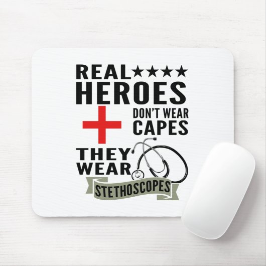 ヒーロ実在ーズは衣服キャップ彼らは衣服聴診器 マウスパッド (マウス)