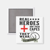 ヒーロ実在ーズは衣服キャップ彼らは衣服聴診器 マグネット (正面/裏面)