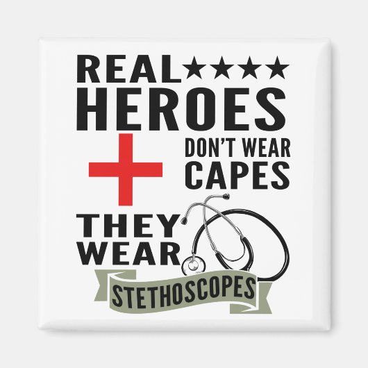 ヒーロ実在ーズは衣服キャップ彼らは衣服聴診器 マグネット (正面)