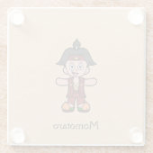 ヒーロ日本のピーチボーイ桃太郎 ガラスコースター (裏面)