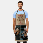 ヒーロ素朴ダディ父の日2フォトコラージュ エプロン (着用した状態)