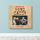 ヒーロ素朴ダディ父の日2フォトコラージュ キャンバスプリント (インサイチュ (ウッドフロア))