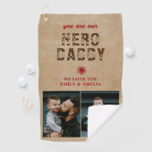 ヒーロ素朴ダディ父の日2フォトコラージュ ゴルフタオル (インサイチュ)