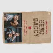 ヒーロ素朴ダディ父の日2フォトコラージュ ゴルフタオル (横)