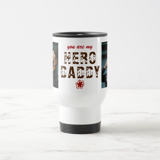 ヒーロ素朴ダディ父の日2フォトコラージュ トラベルマグ (中央)