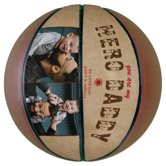 ヒーロ素朴ダディ父の日2フォトコラージュ バスケットボール (縦)