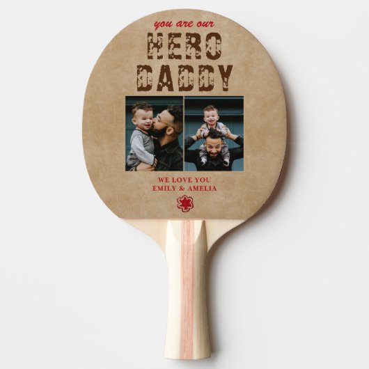 ヒーロ素朴ダディ父の日2フォトコラージュ 卓球ラケット (正面)
