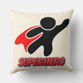 ヒーロ飛んでいるー – はっきりした漫画装飾用クッション クッション (裏面)