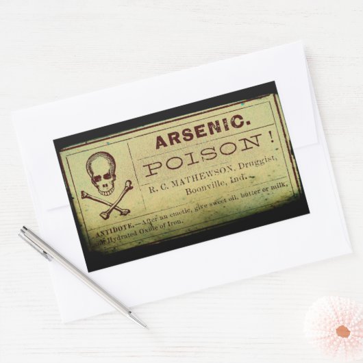 ヒ動揺して素標識 長方形シール (封筒)