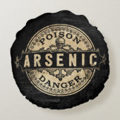 ヒ素ヴィンテージスタイル毒標識 ラウンドクッション (裏面)